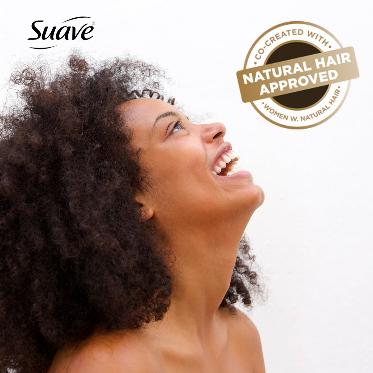 Suave leave‑in bottle label view showing brand and no‑rinse convenience