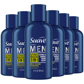 Suave Men front bottles showing Citrus Rush travel convenience and easy packing