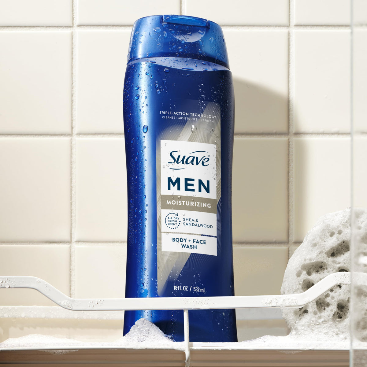 Six-pack Suave bottles grouped for value and stock-up benefit