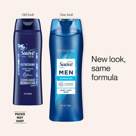 Hand holding 18 oz Suave bottle to illustrate size and scale
