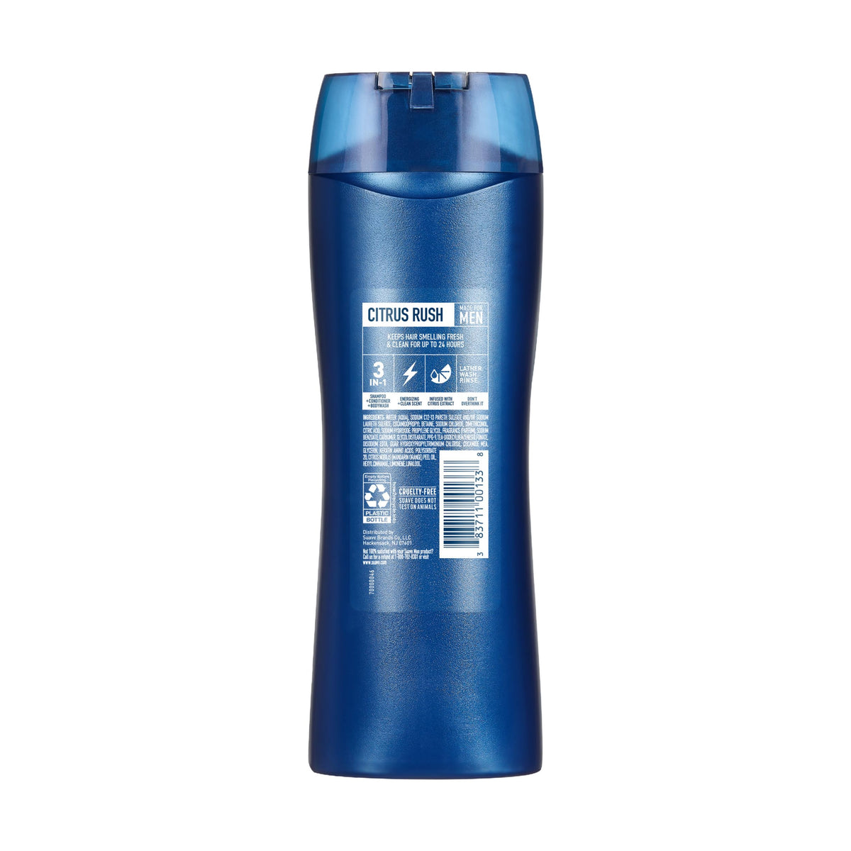 suave on bathroom shelf beside toiletries, showing everyday routine compatibility