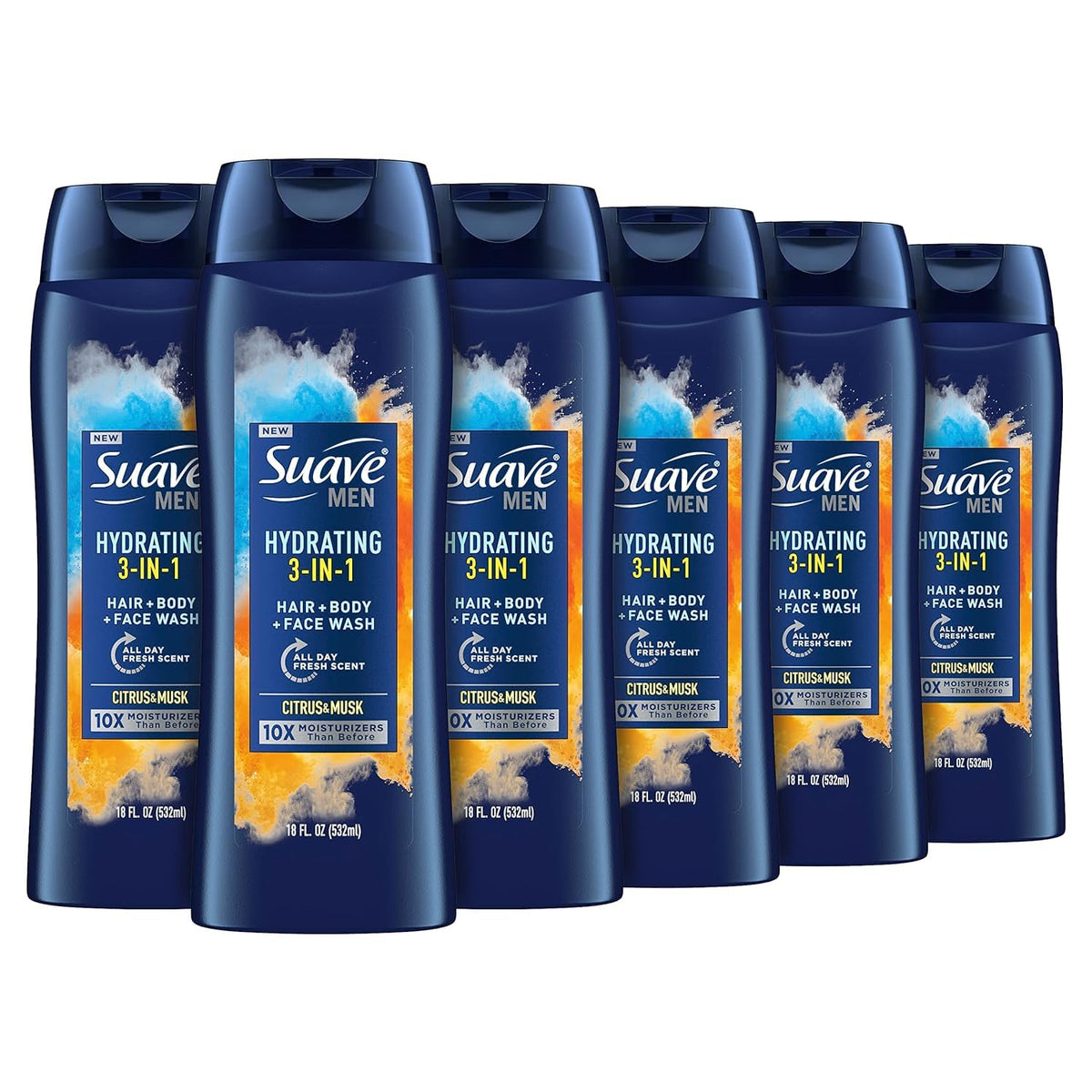 Suave Men front packaging showing brand and citrus musk scent benefit