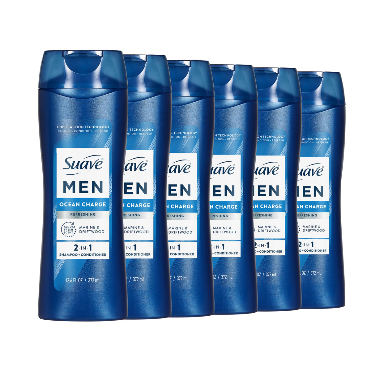 Suave front bottle image showing Ocean Charge label and benefit