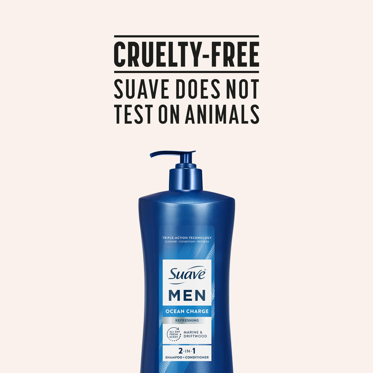 Suave on a beach shelf suggesting ocean scent and refreshing energy