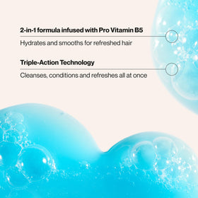 Suave pump foam dispensed showing cleansing action and refresh benefit