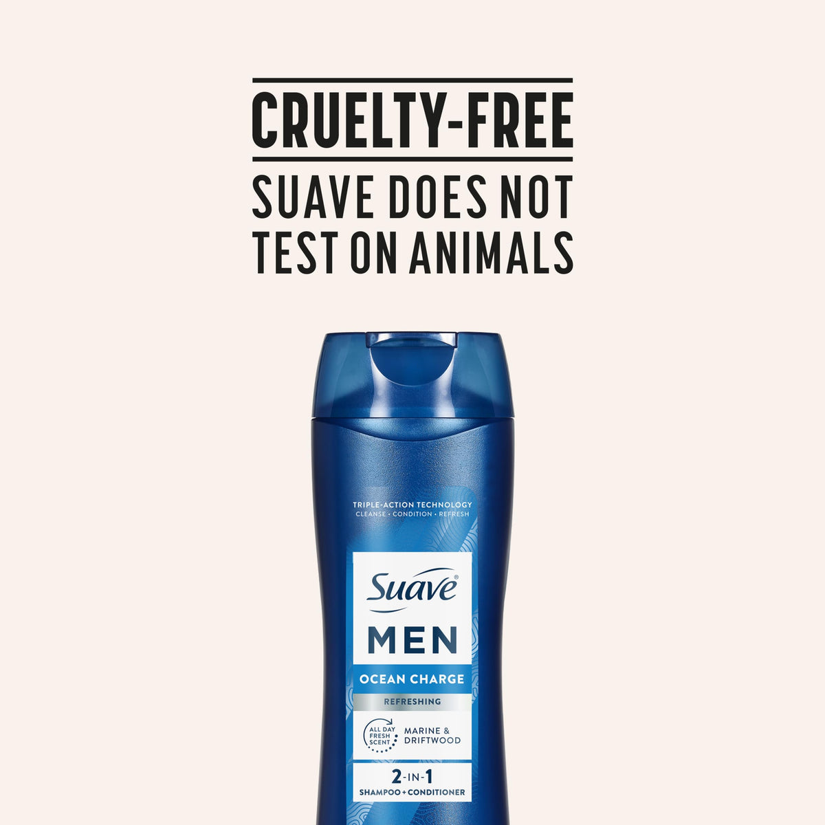 Driftwood and marine scene representing Suave scent profile and invigorating benefit