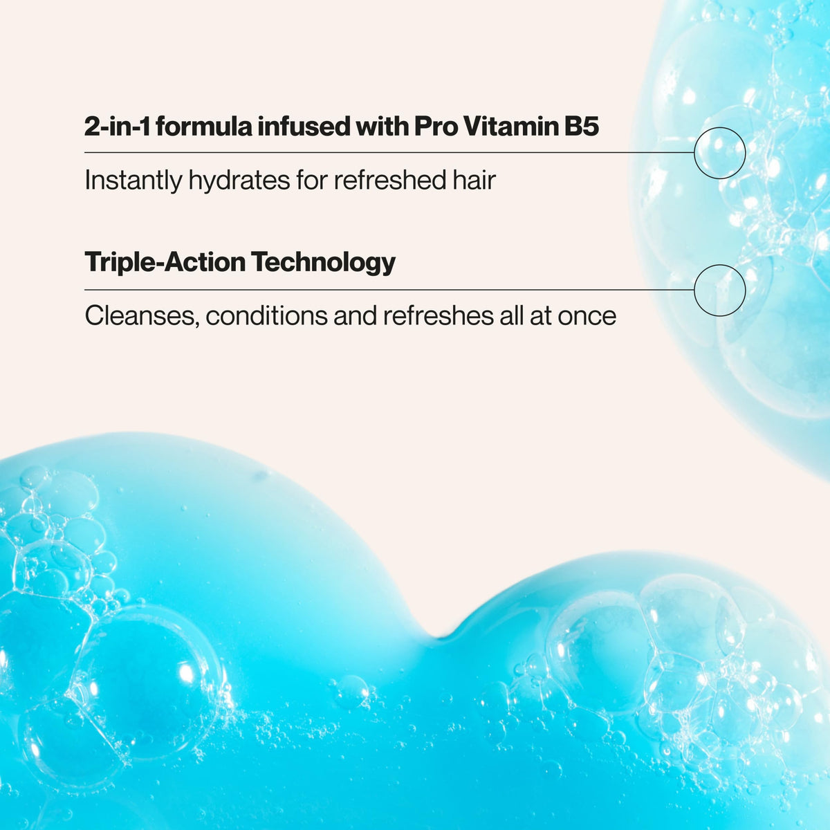 Lather texture of Suave showing lightweight foam and easy rinse