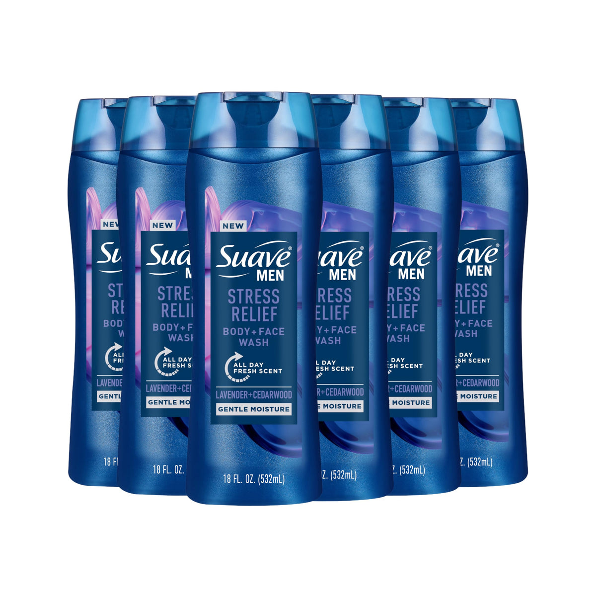Suave bottle front packaging showing label and calming scent benefit