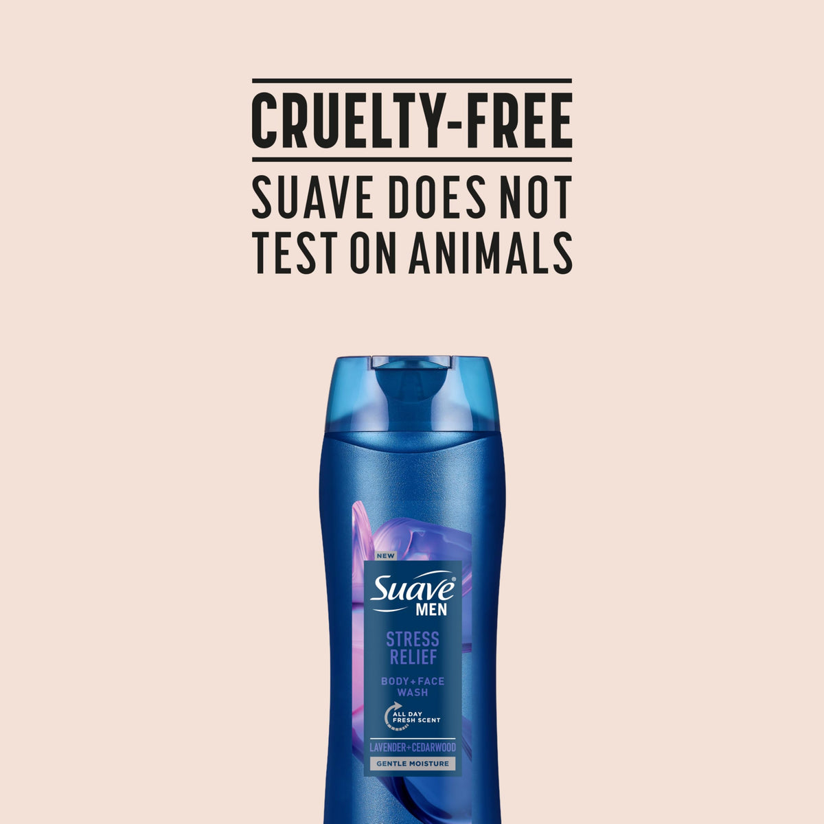 Suave ingredient highlights showing glycerin and vitamin E hydration