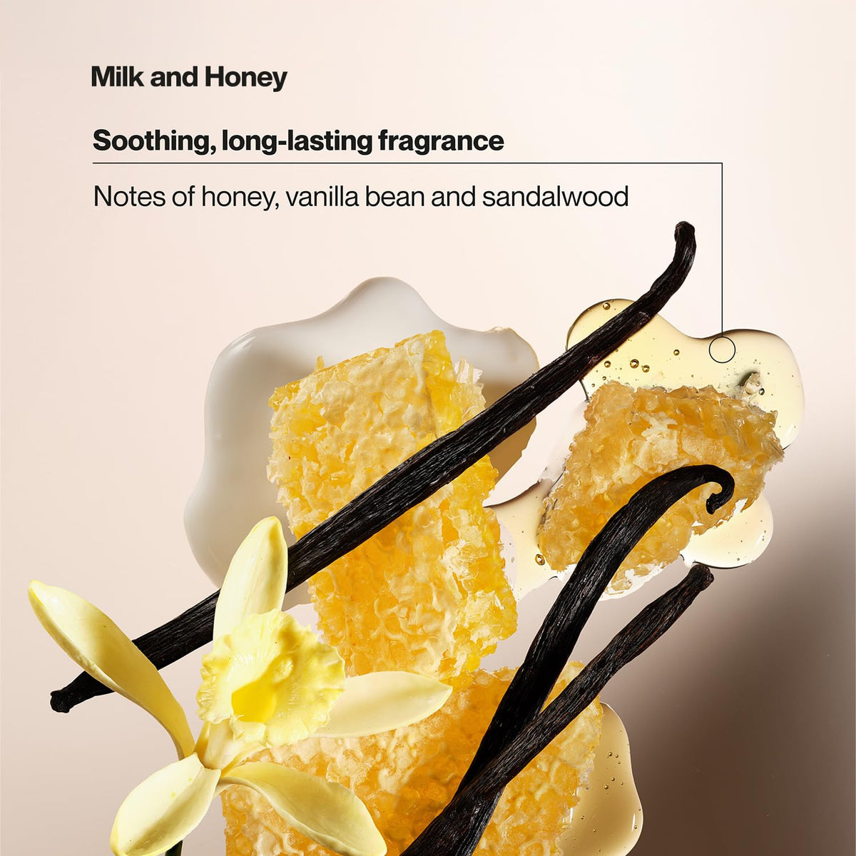 Suave Milk & Honey bottle on bathroom shelf adding soothing scent