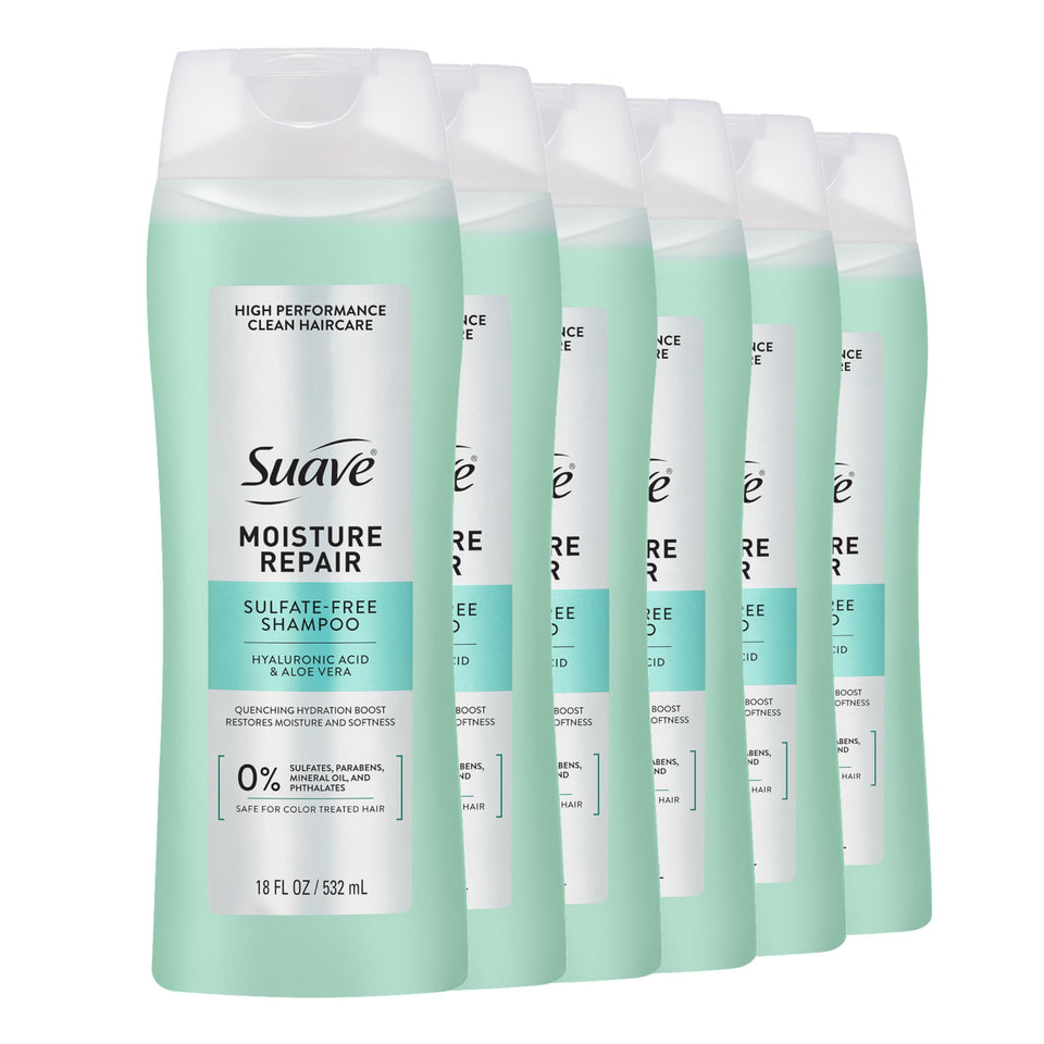 Suave front packaging showing label and benefits for hydrated hair
