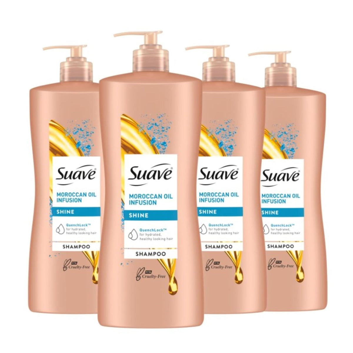 Suave Moroccan Infusion front packaging showing brand and shine benefit