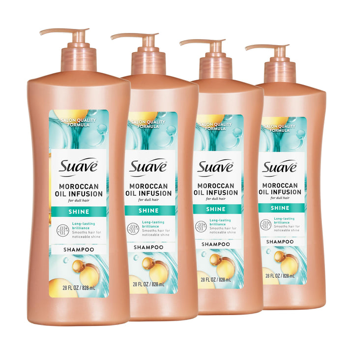 Suave Moroccan Infusion front packaging showing bottle and value size benefit