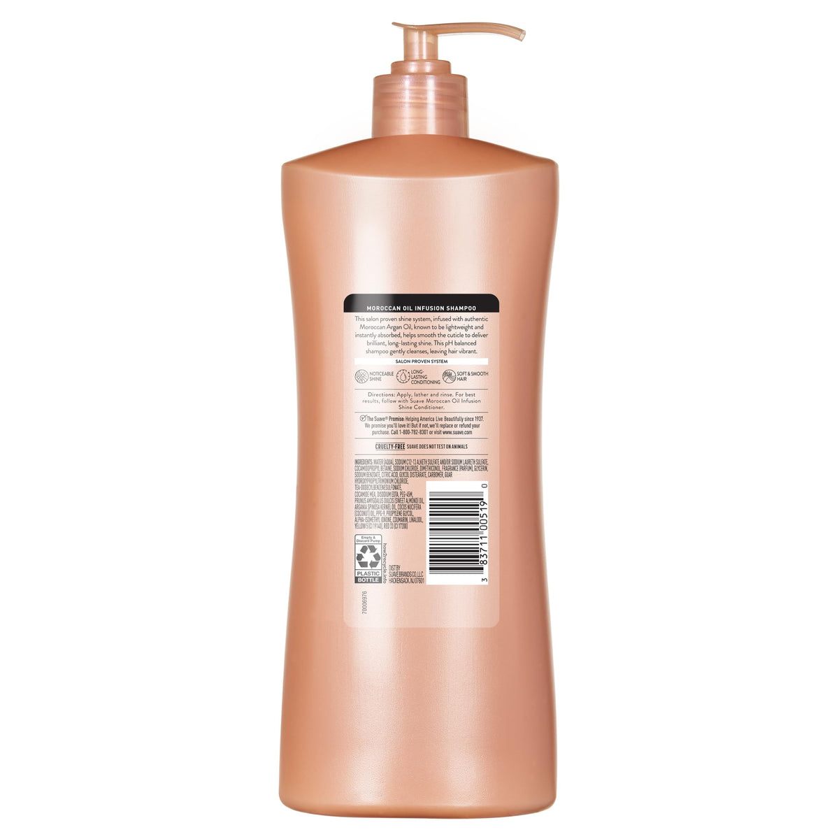 Suave Moroccan Infusion bottle staged in bathroom promoting everyday use