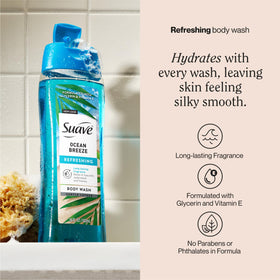 Suave close-up of pump and label highlighting product details