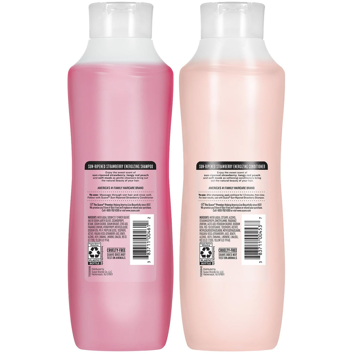 Suave back panel with ingredients view, aiding shoppers who check formulation details