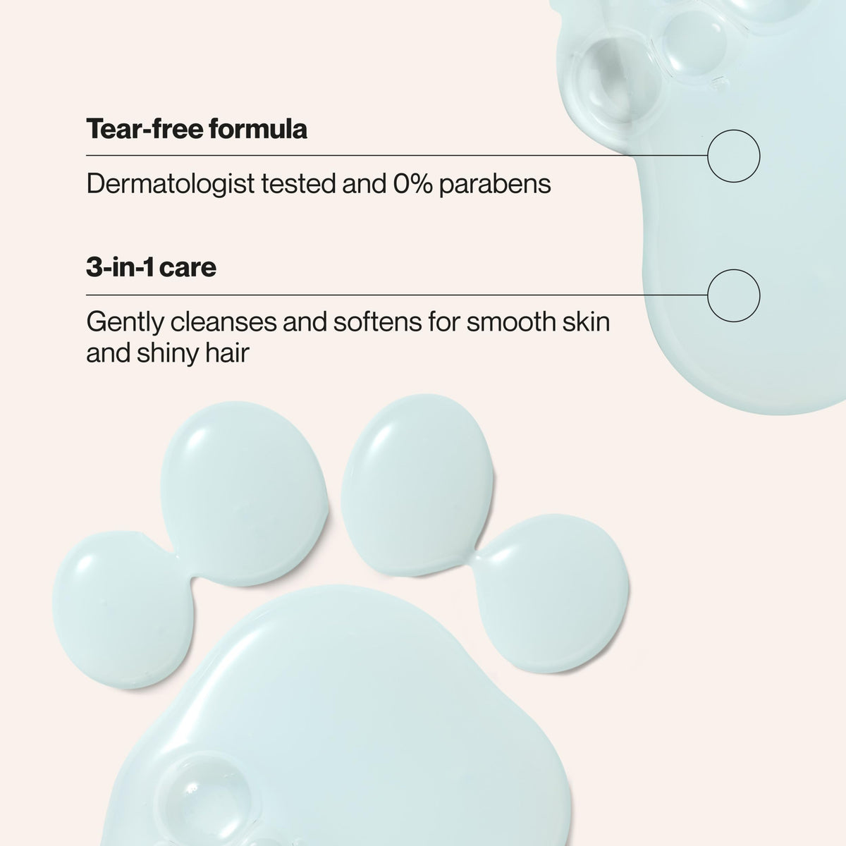 Suave Paw Patrol creamy lather texture demonstrating gentle cleanse and easy rinse