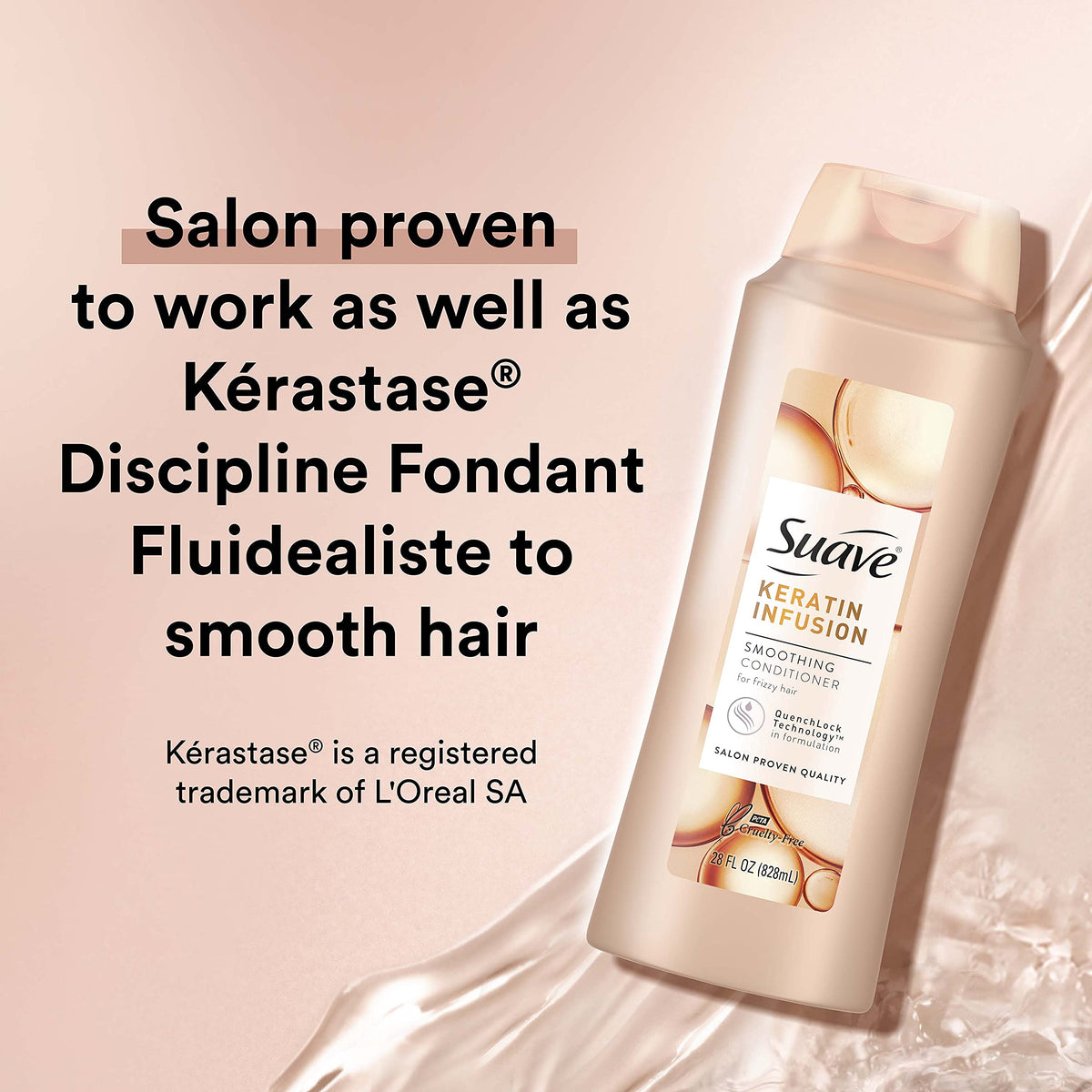 Suave creamy conditioner texture closeup demonstrating rich hydration