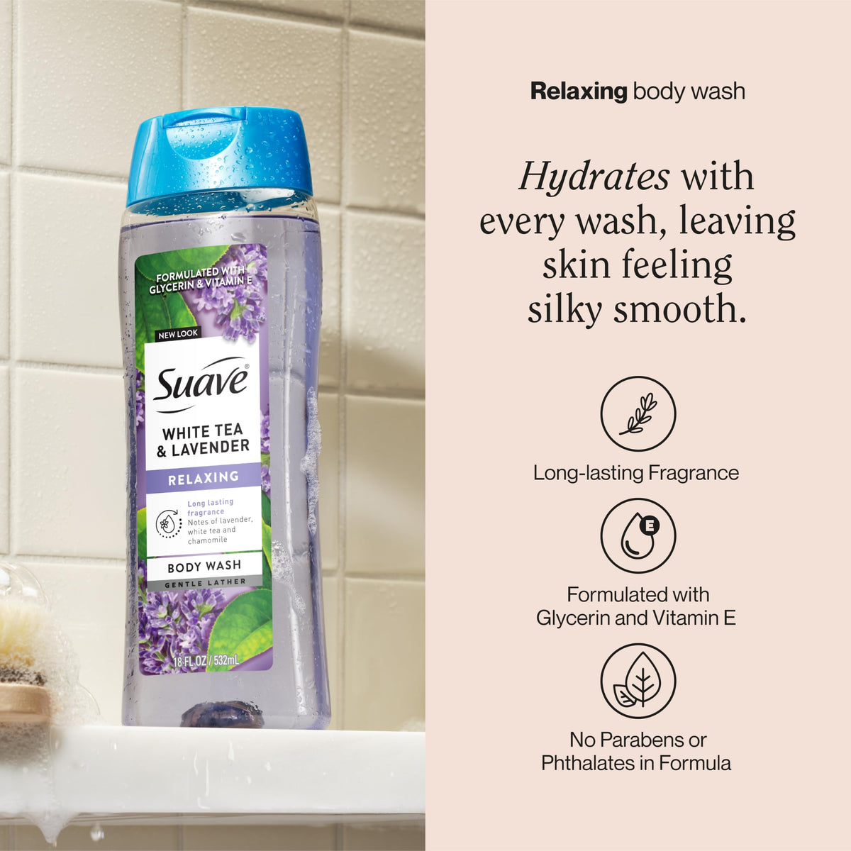 Suave pump dispenser close-up highlighting convenient use and controlled dispensing