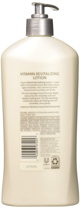 Suave lotion pump dispensing creamy texture for fast-absorbing hydration