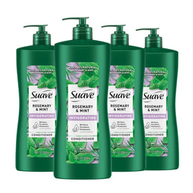 Suave bottle front packaging showing rosemary and mint and nourishing benefit