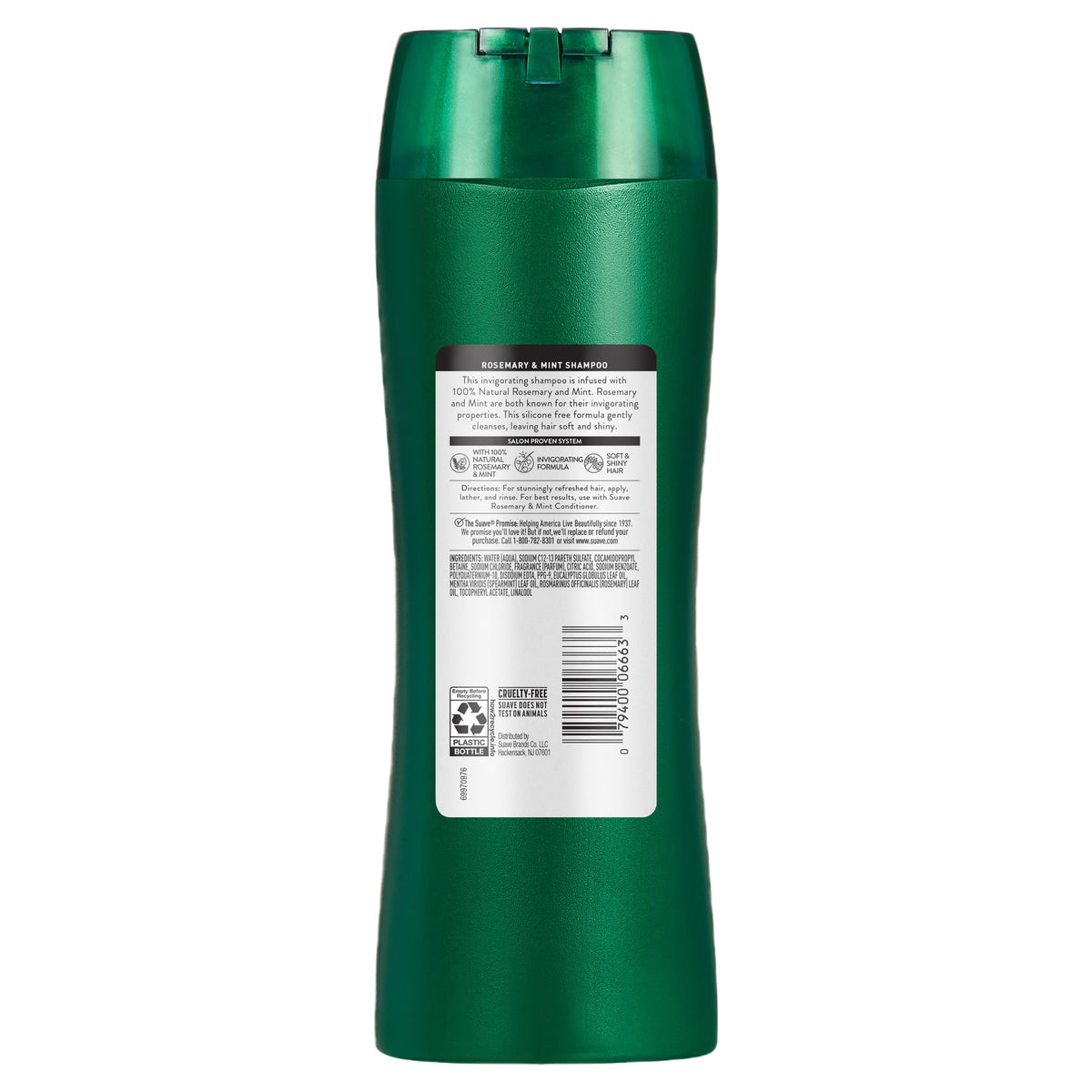 Suave shampoo being applied to wet hair, demonstrates effective cleansing action