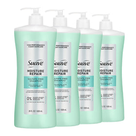 Suave shampoo front label showing brand and hydrating focus