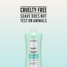 Suave shampoo on bathroom shelf in lifestyle scene for daily routine