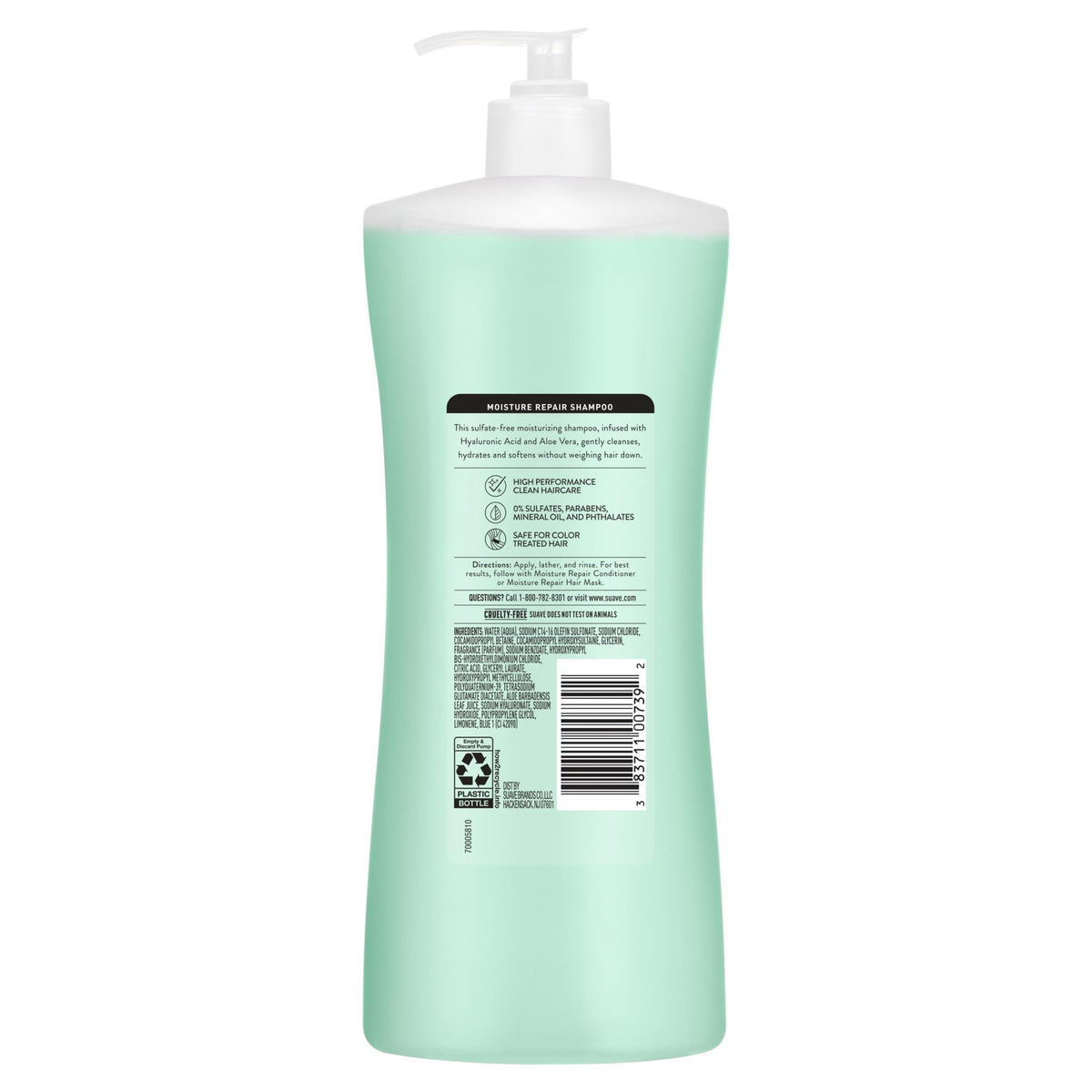 Suave shampoo with conditioner together illustrating complete moisture system