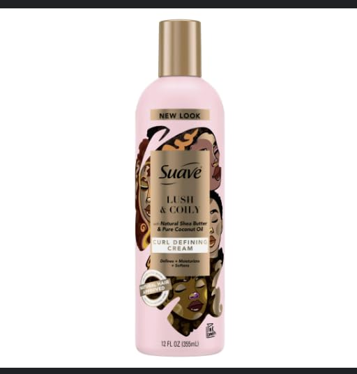 Suave jar front packaging showing label and 12 oz size, highlighting defined curls