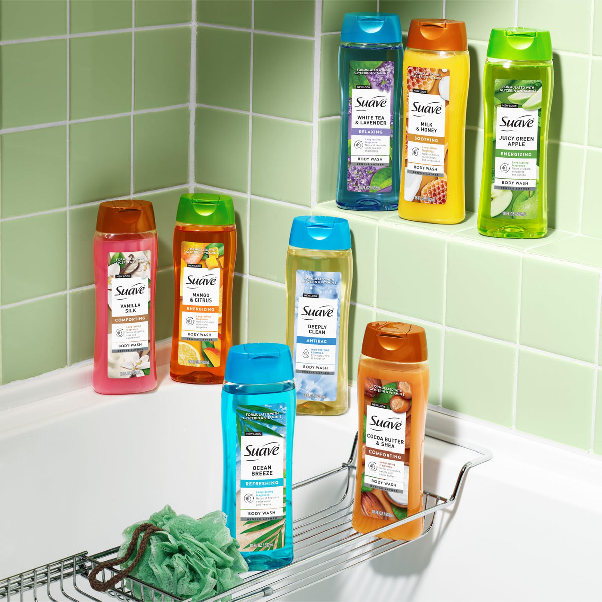 Suave six-pack stacked to display bulk value and home supply advantage
