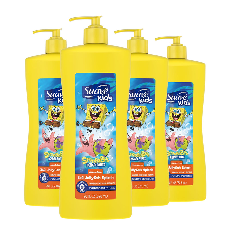 Suave SpongeBob front packaging showing playful label and large size benefit