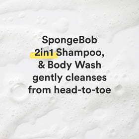Suave SpongeBob beside bath toy showing 28 oz scale and value benefit