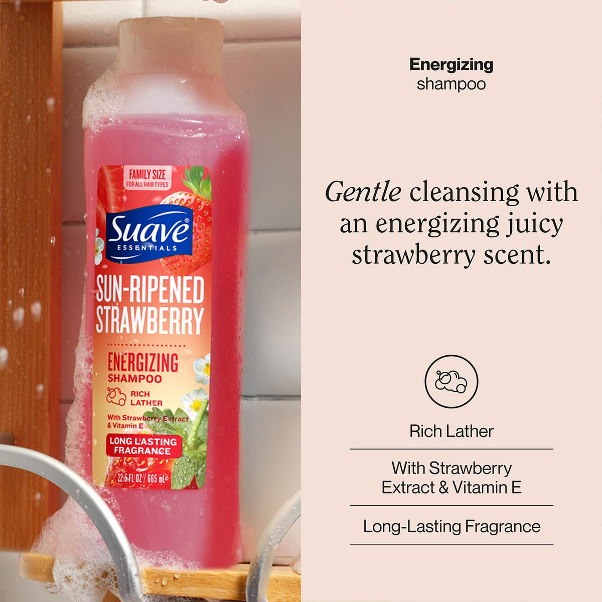 Suave back label close-up showing ingredients and usage directions for buyer clarity