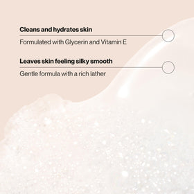 Suave creamy lather texture on skin showing gentle cleansing benefit