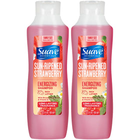 Suave bottle front packaging showing strawberry image and size — clear product identity