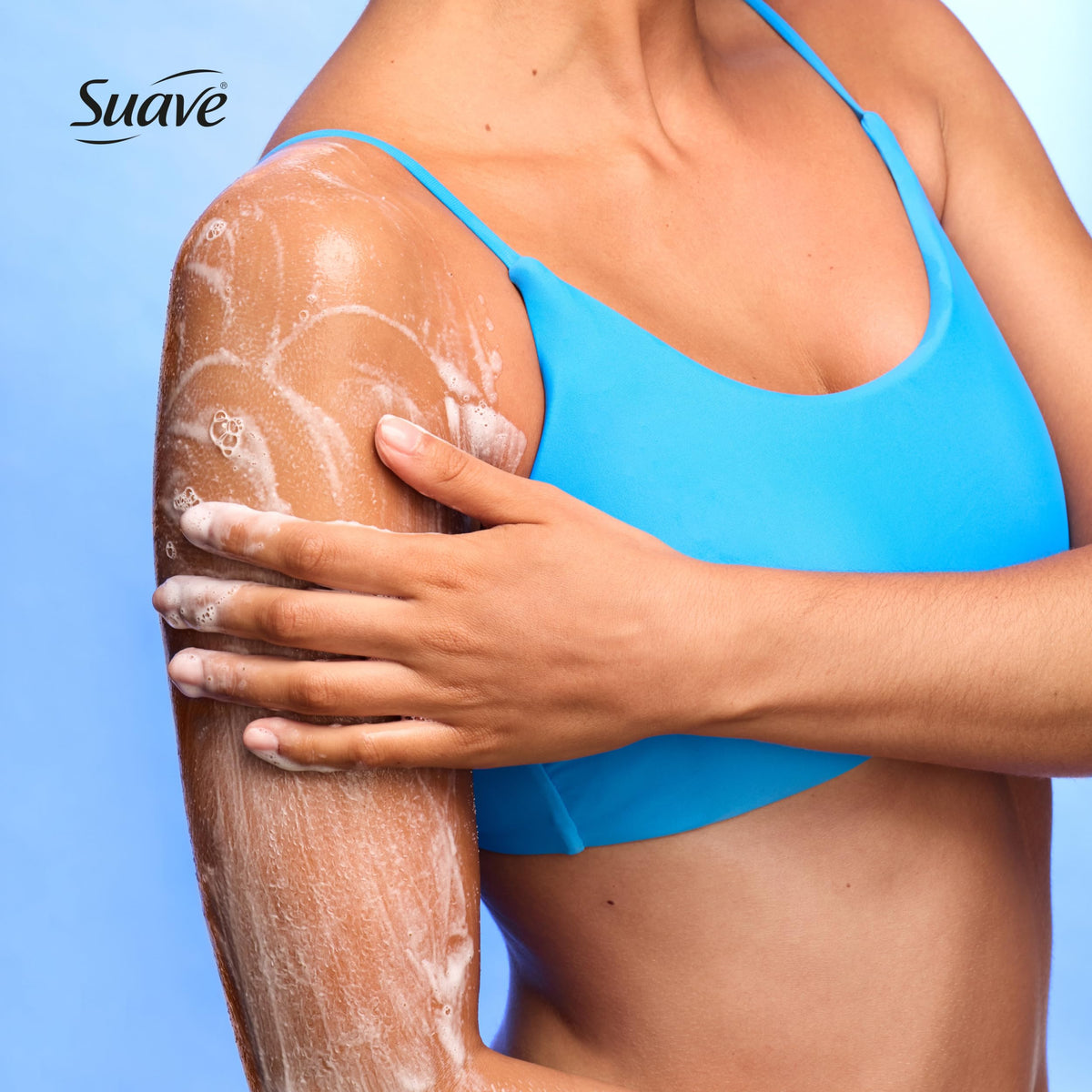 Suave product label showing glycerin and vitamin E ingredients clearly