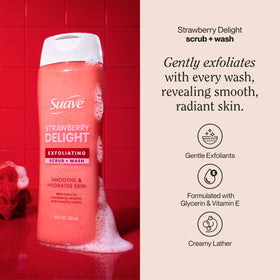 Suave pump producing creamy lather for gentle cleansing benefit