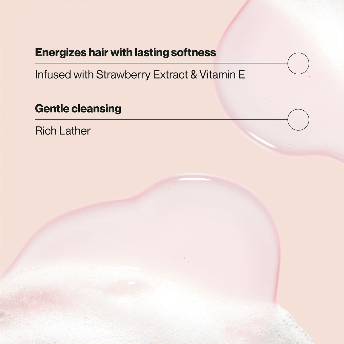 Suave shampoo dispensing lather from cap demonstrating rich suds and easy application