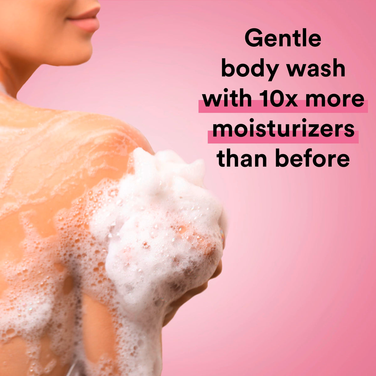 Suave sweet vanilla back label displaying ingredients and no-parabens claim for buyer confidence