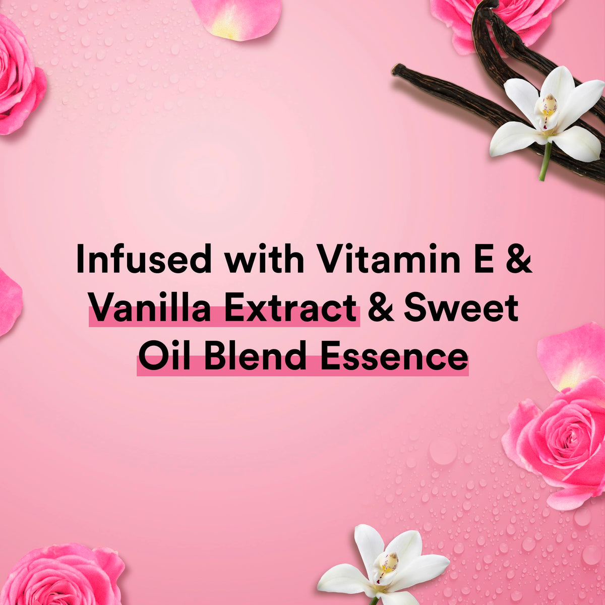 Suave sweet vanilla gel texture pouring from bottle highlighting creamy lather and hydration