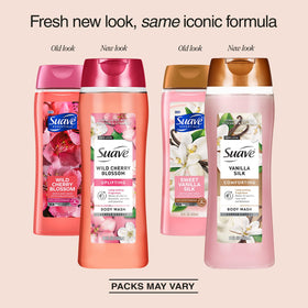 Suave Sweet Vanilla Silk close-up of bottle highlighting warm scent appeal