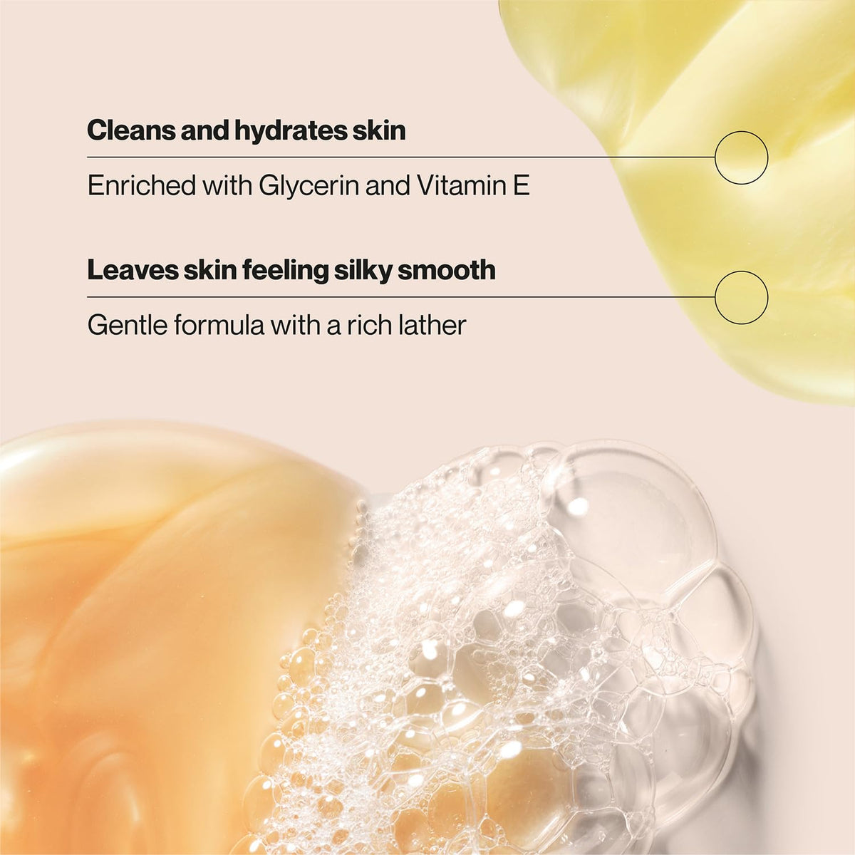 Suave creamy texture close-up demonstrating moisturizing foam
