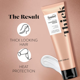Applying Suave cream to wet hair for protection and added volume