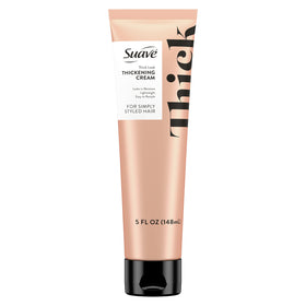 Suave front packaging showing product and benefit of fuller-looking hair