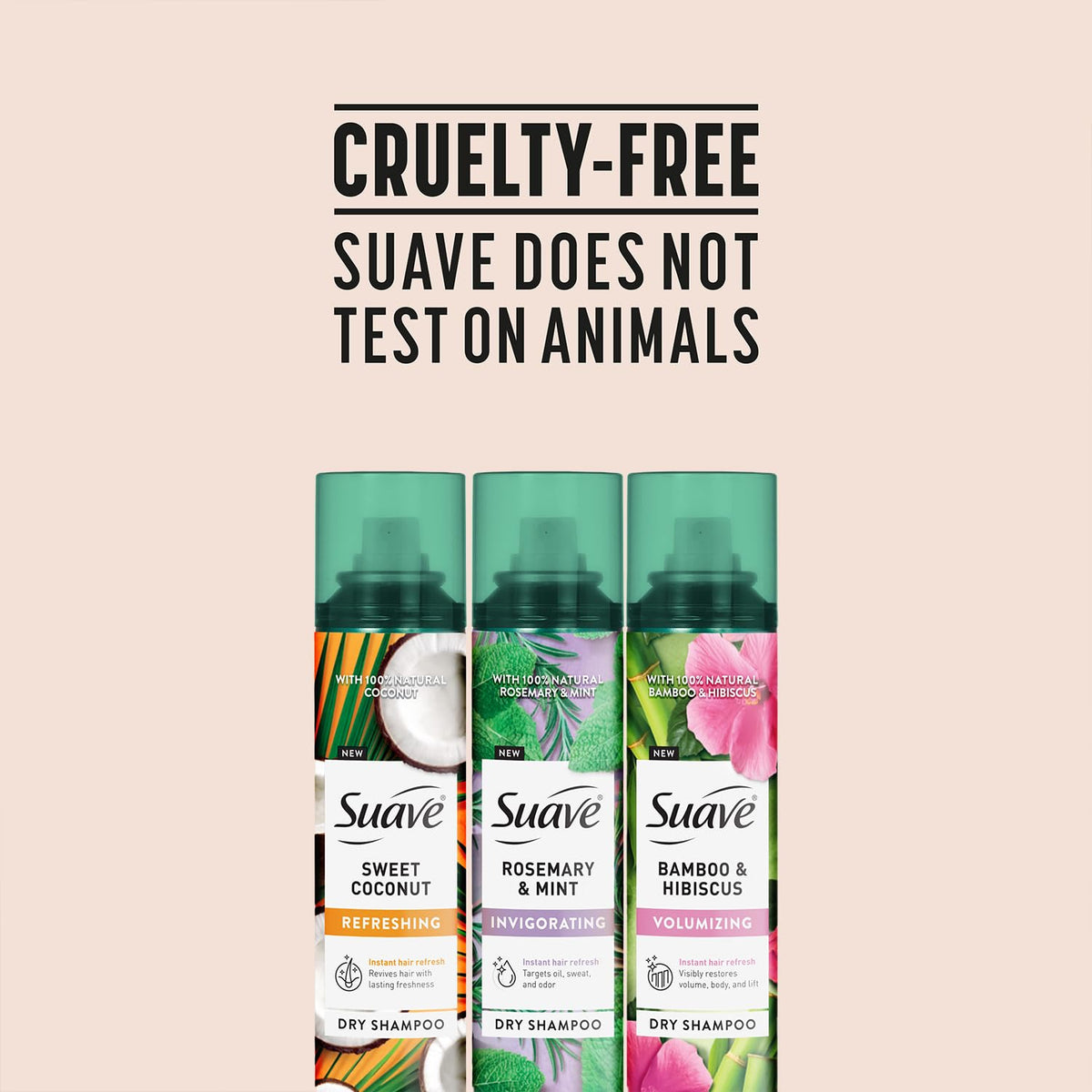 Suave cans in a gym bag showing travel-friendly 4.3 oz size benefit