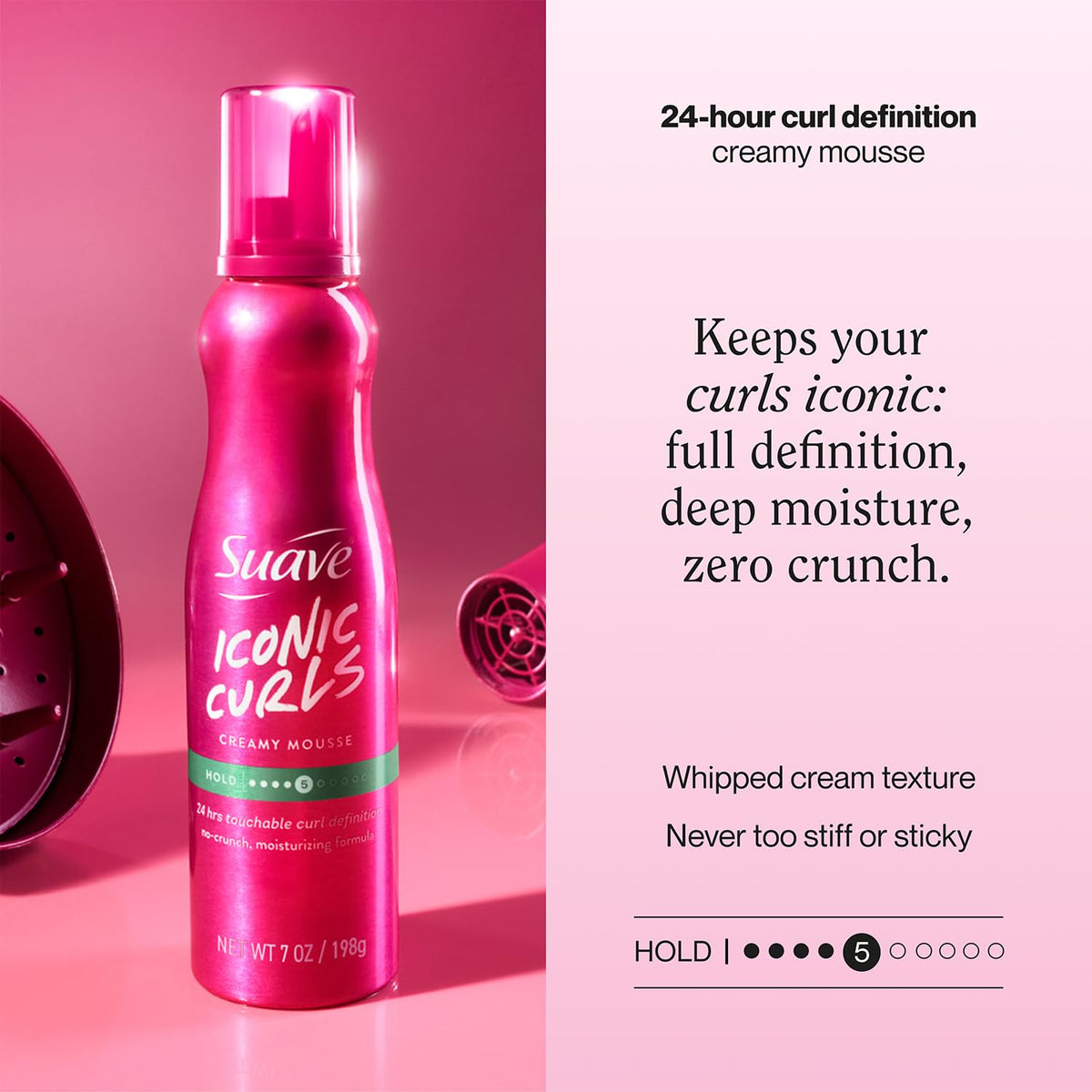 Suave mousse being dispensed demonstrating easy application benefit