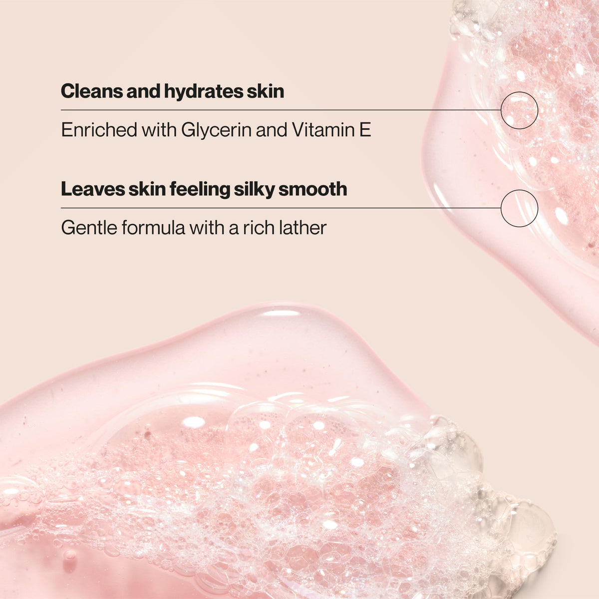 Creamy lather of Suave Wild Cherry Blossom demonstrating rich foam and gentle cleanse