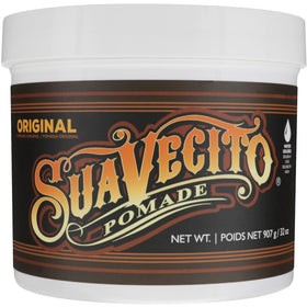 Suavecito tub front view showing branding and large 32 oz size benefit