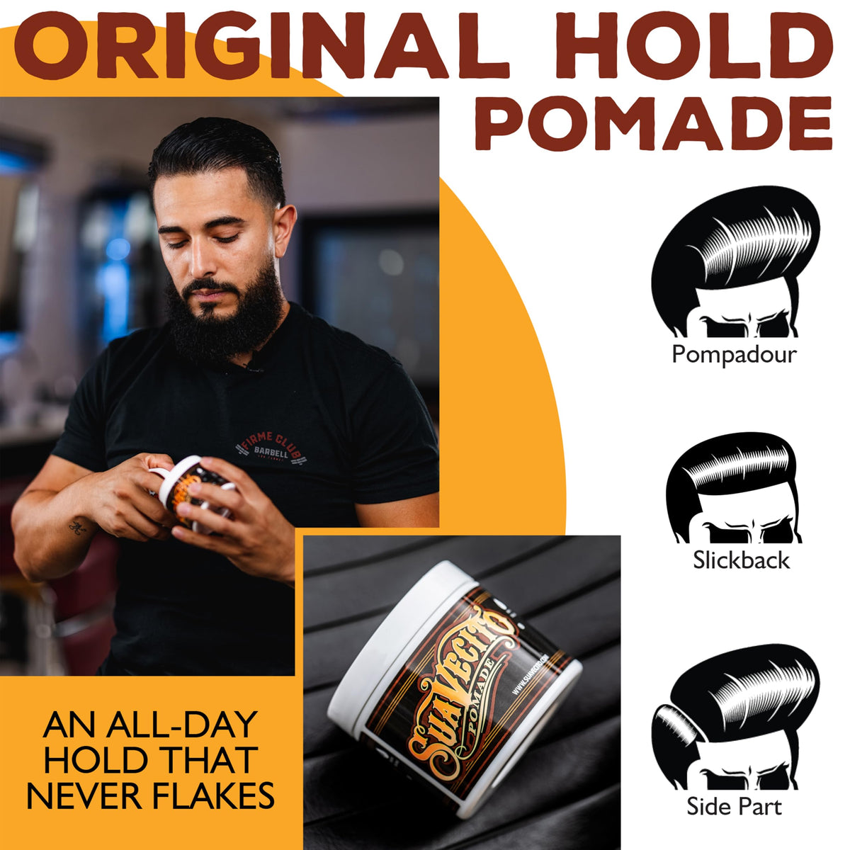 Suavecito application with fingers demonstrating smooth spread and control